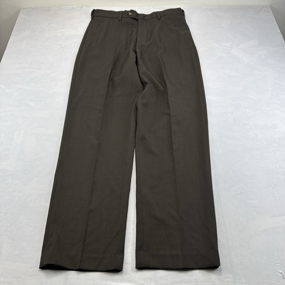 Croft & Barrow Mens Gray Flat Front Classic Fit Dress Pants 33x32 NWT